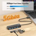 4-Port USB-C Hub, Ultra Slim Multiport Adapter