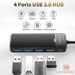 4-Port USB-C Hub, Ultra Slim Multiport Adapter