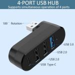 4-Port USB-C Splitter Hub with Rotating Design