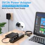 VEMONT 7-Port Powered USB Hub with Switches