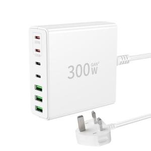 300W GaN USB-C 7-Port Fast Charger Hub