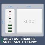 300W GaN USB-C 7-Port Fast Charger Hub