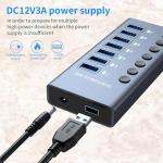 Balabaxer 7-Port USB Hub with Power Adapter