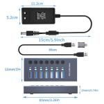 Balabaxer 7-Port USB Hub with Power Adapter