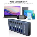 Balabaxer 7-Port USB Hub with Power Adapter