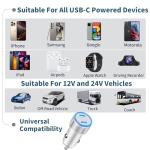 40W Dual USB-C Car Charger with Lightning Cables