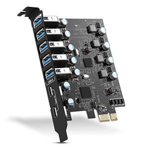 7-Port PCI-E USB Expansion Card with USB-C/A