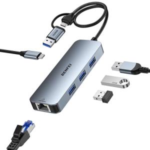 BENFEI USB-C Ethernet Adapter and 3-Port Hub