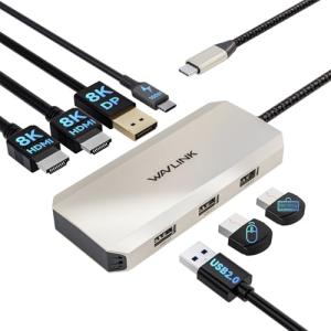 WAVLINK USB-C Docking Station with Triple Monitor Support