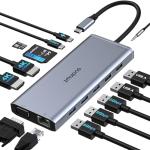 Dual Monitor Docking Station USB-C Hub Adapter