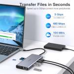 Dual Monitor Docking Station USB-C Hub Adapter