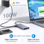 Dual Monitor Docking Station USB-C Hub Adapter