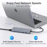 Dual Monitor Docking Station USB-C Hub Adapter