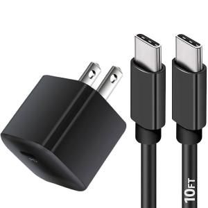 20W USB-C Fast Charger and 3Ft Cable