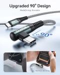30CM 90° USB-C Fast Charging Cable, Grey