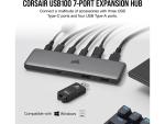 Corsair 7-Port USB-C/USB-A Hub, Silver