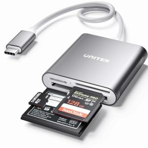 Unitek USB-C 3-Slot SD Card Reader - Grey