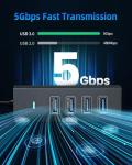 4-Port USB-C Hub with 5Gbps Speed