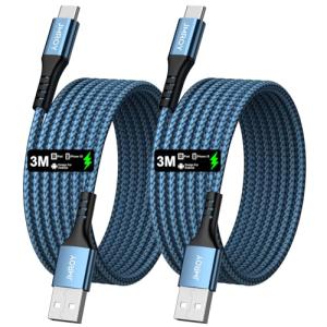 3M Braided USB C Cable 2 Pack – Fast Charge