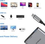 USB C to HDMI 3-in-1 Adapter, 4K Output
