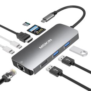 9-in-1 USB-C Hub for Laptops with 4K HDMI