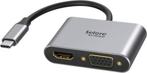 USB C to HDMI and VGA Adapter