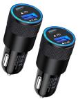 30W Dual Port USB-C Car Charger - 2 Pack