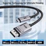 Premium Braided USB-C to DisplayPort Cable 8K