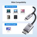 Premium Braided USB-C to DisplayPort Cable 8K