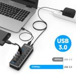 RSHTECH 7-Port USB C Hub with Switches