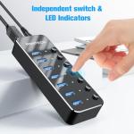 RSHTECH 7-Port USB C Hub with Switches