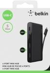 Belkin 4-Port Mini USB-C Hub, Black