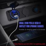20W USB-C Car Charger with Dual QC3.0 Ports