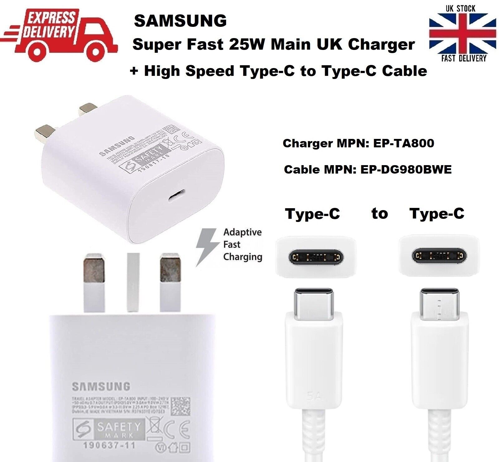 Samsung 25W USB-C Wall Charger + Cable