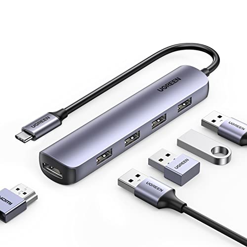 Slim 5-in-1 USB-C Hub with HDMI & USB-A Ports