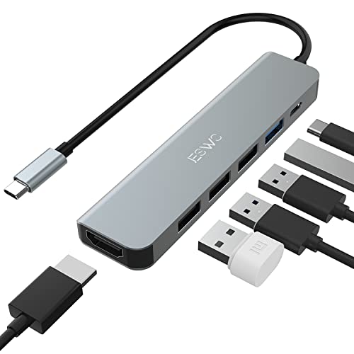 JESWO 6-in-1 USB-C Hub with HDMI & PD Charging