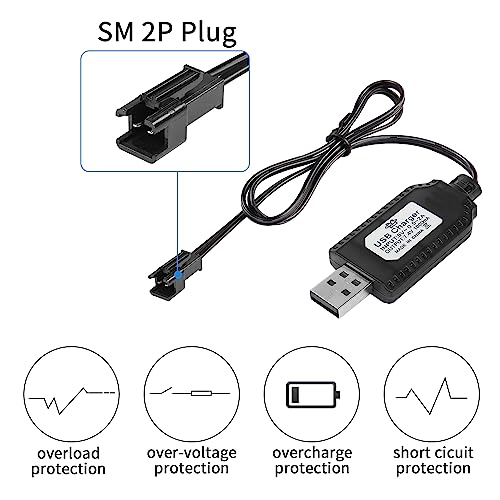 YACSEJAO 2-Pack USB Charger Cable for Drones