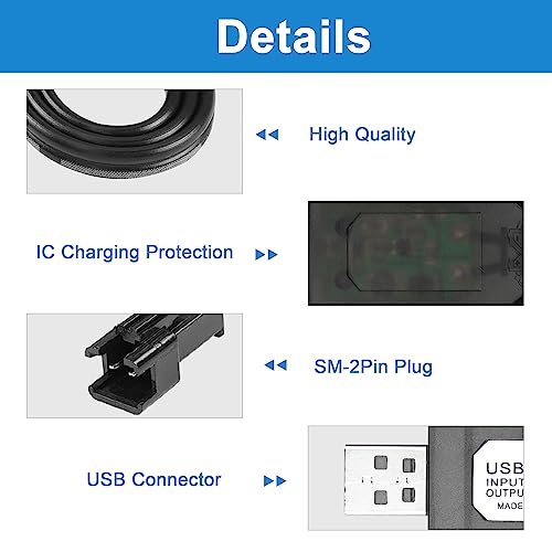 YACSEJAO 2-Pack USB Charger Cable for Drones