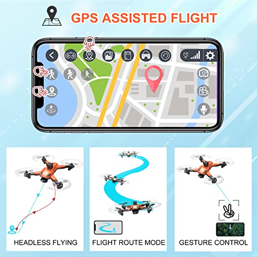 Dual Camera Drone for Kids/Adults, FPV Quadcopter, Orange