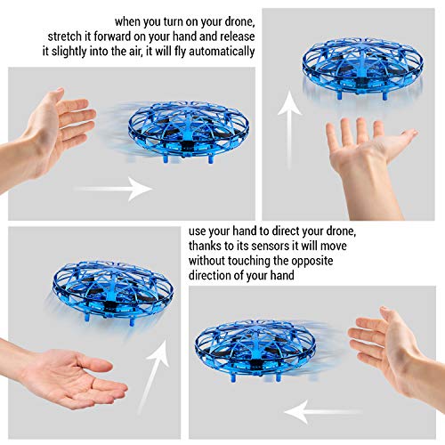 CANOPUS Hand Operated UFO Drone With LED Lights