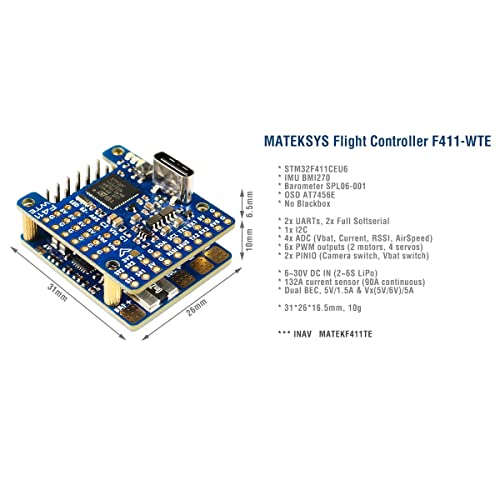 Matek Systems F411-WTE Flight Controller with OSD