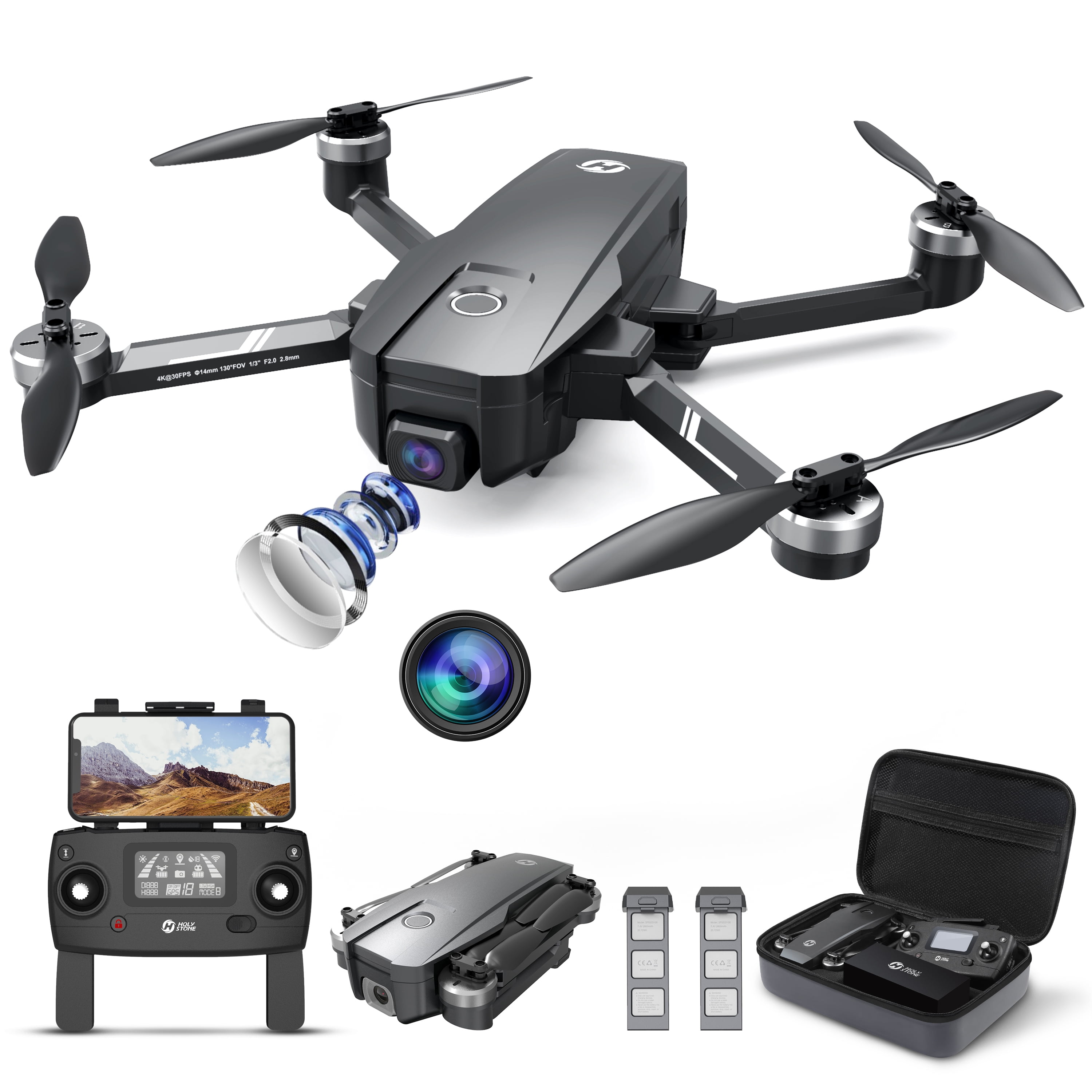 Holy Stone HS720 Drone with 4K Camera & 2 Batteries