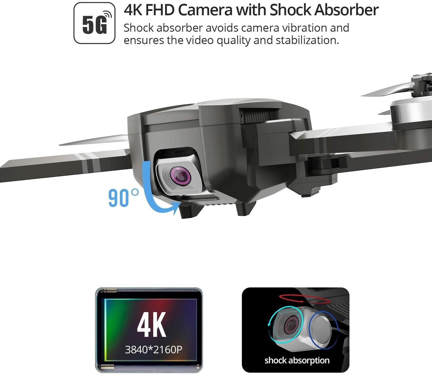 Holy Stone HS720 Drone with 4K Camera & 2 Batteries