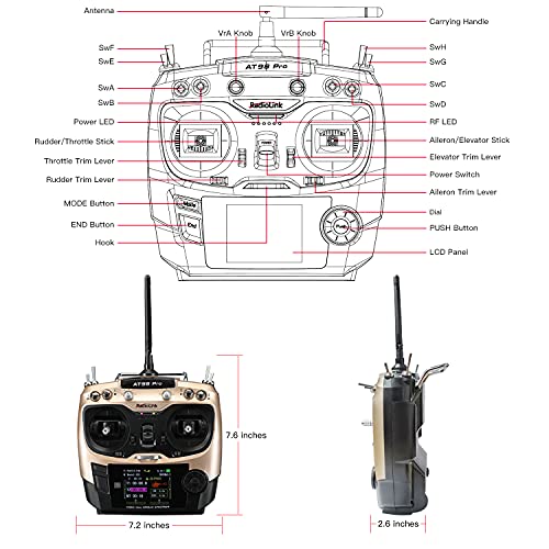 AT9S Pro RC Remote Control Transmitter with Receiver