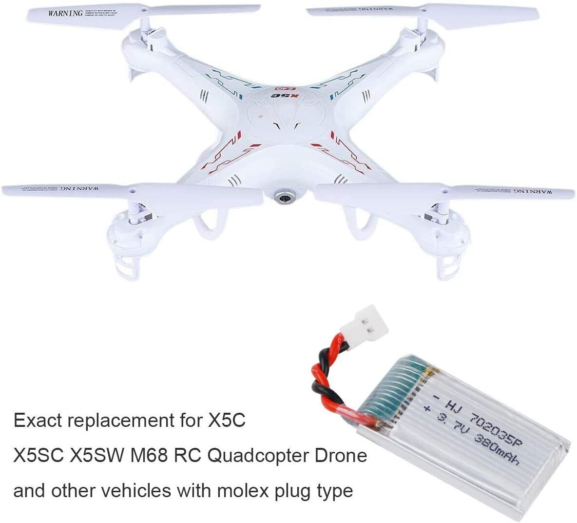 Double 380mAh Lipo Batteries with USB Charger