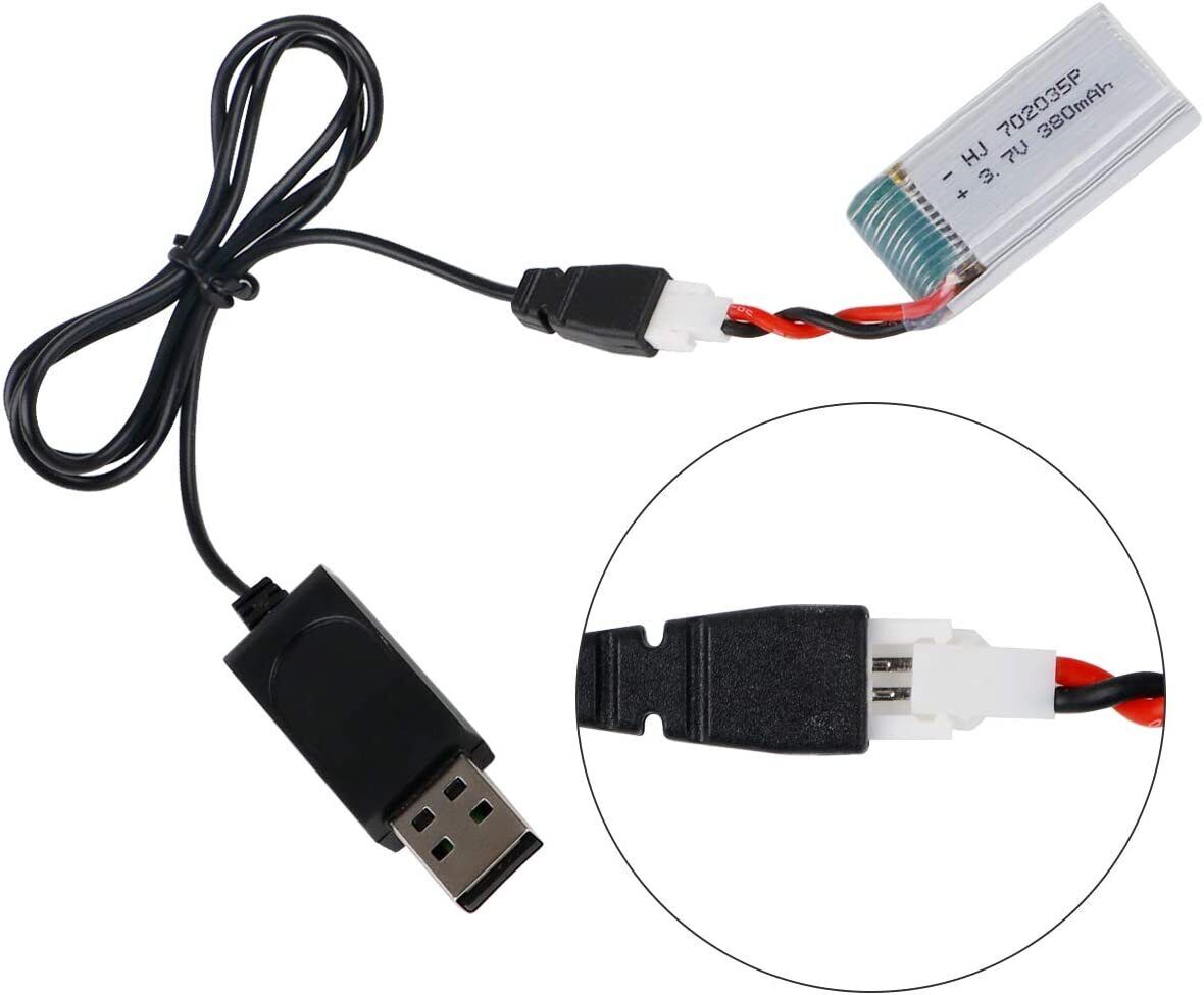 Double 380mAh Lipo Batteries with USB Charger