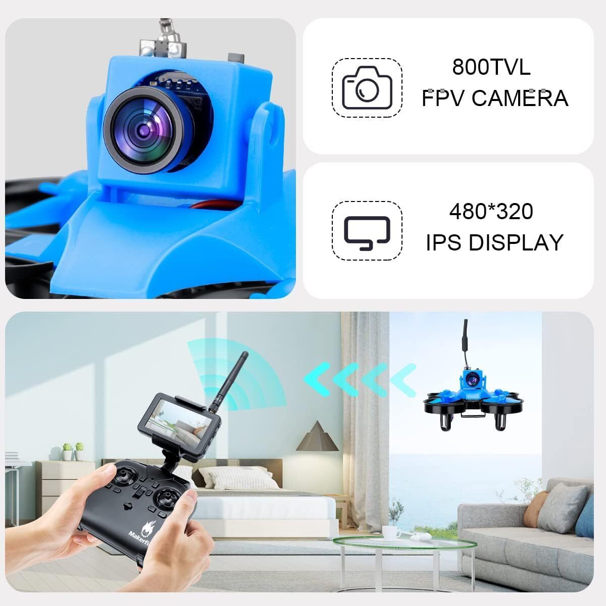 Tiny Whoop FPV Drone with Camera and Goggles