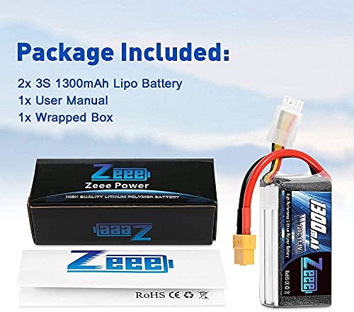 Zeee 3S Lipo Battery for RC Models (2 Pack)