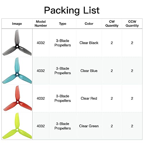 16pcs 4" 3-Blade Propellers for FPV Racing Drone