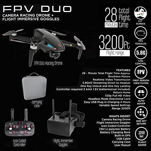 Duo Camera Racing Drone with Immersive Goggles